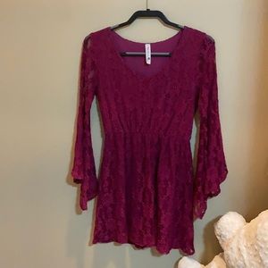 ModCloth lace minidress in Sangria